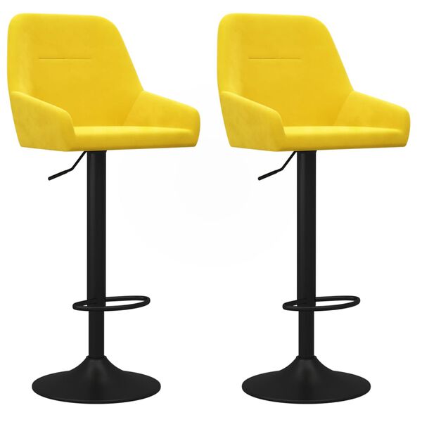 vidaXL Tabourets de bar lot de 2 jaune moutarde velours