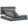 vidaXL Lit de Rangement avec stockage Gris fonc&eacute; 180 x 200 cm Velours