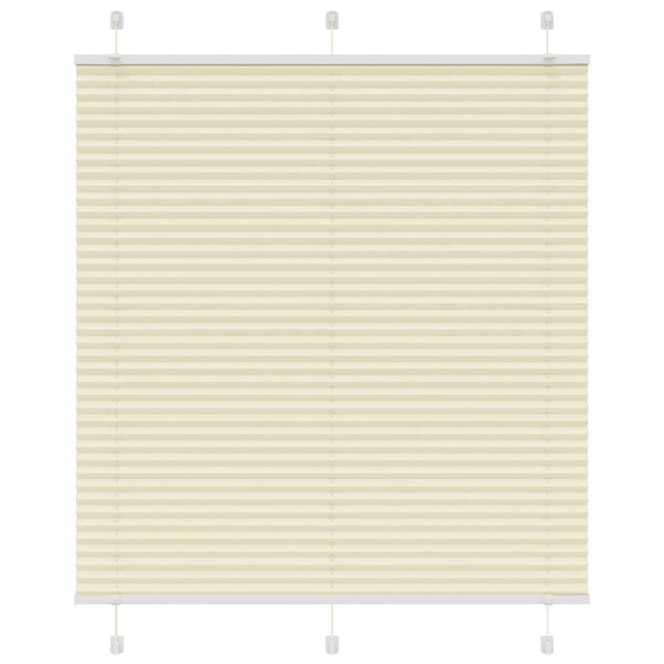 vidaXL Store pliss&eacute; cr&egrave;me 120x150cm largeur du tissu 119,4cm polyester