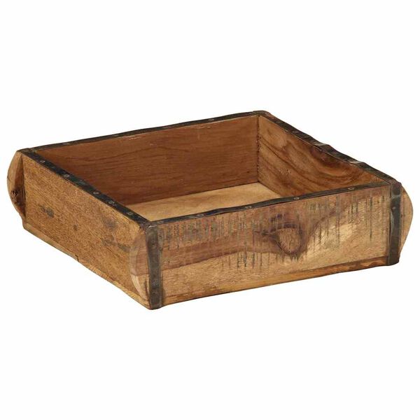 vidaXL Plateau Marron 29 x 31 x 10 cm Bois Recycl&eacute; Solide