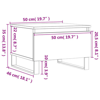 vidaXL Tables basses 2 pcs blanc brillant 50x46x35cm bois d'ingénierie