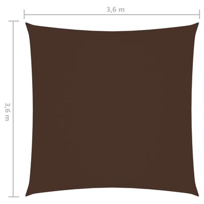 vidaXL Voile de parasol Tissu Oxford carré 3,6x3,6 m marron