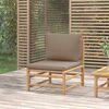 vidaXL Canap&eacute; central de jardin avec coussins taupe bambou