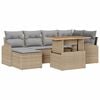 vidaXL Ensemble de canap&eacute; de jardin 7 pc beige et gris clair