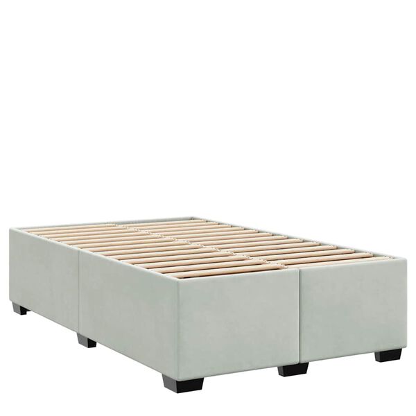 vidaXL Cadre de lit avec matelas Gris clair 120 x 200 cm tissu