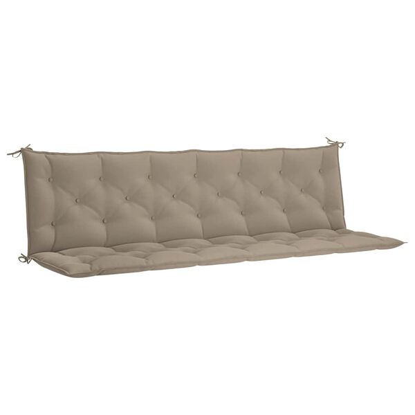 vidaXL Coussin de banc de jardin taupe 200x(50+50)x7 cm tissu oxford