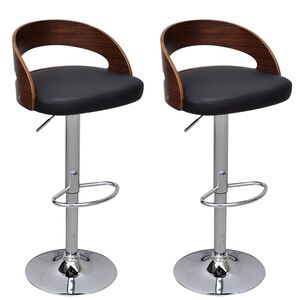 vidaXL Tabourets de bar lot de 2 bois courb&eacute;