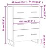vidaXL Buffet Blanc brillant 69,5x34x90 cm Bois d'ing&eacute;nierie