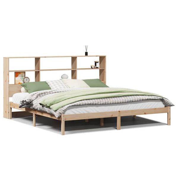vidaXL Lit biblioth&egrave;que sans matelas 200x200 cm bois massif de pin