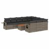 vidaXL Salon de jardin 11 pcs avec coussins gris r&eacute;sine tress&eacute;e