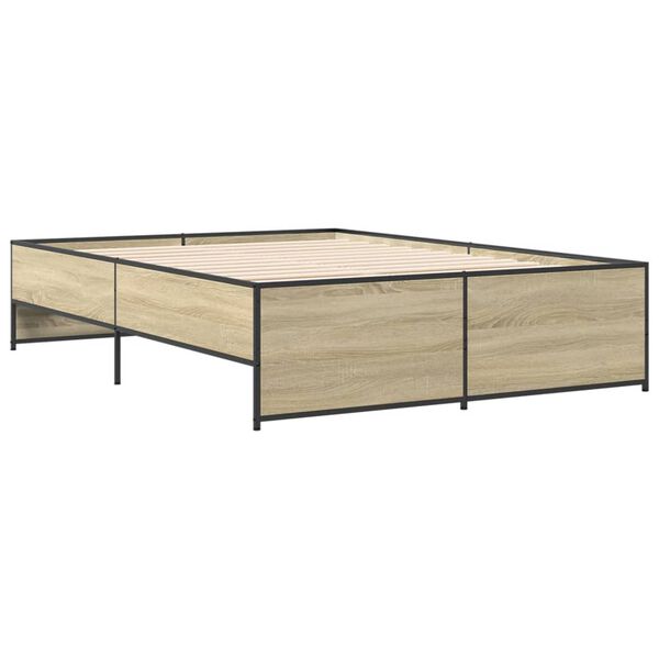 vidaXL Cadre de lit sans matelas ch&ecirc;ne sonoma 120x200 cm