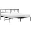 vidaXL Cadre de lit m&eacute;tal sans matelas avec t&ecirc;te de lit noir 200x200cm