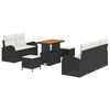 vidaXL Ensemble de canap&eacute; de jardin avec coussin 8 pcs Noir polyrotin