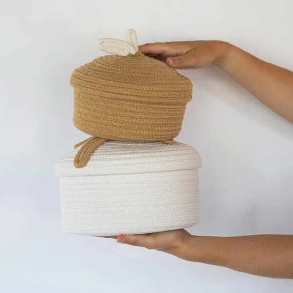 KidsDepot Ensemble de paniers 2 pcs Bowie Corde de coton Naturel