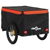 vidaXL Remorque de v&eacute;lo noir et orange 30 kg fer