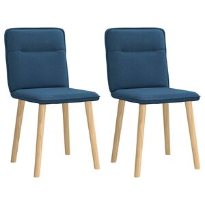 vidaXL Chaises &agrave; manger lot de 2 bleu tissu