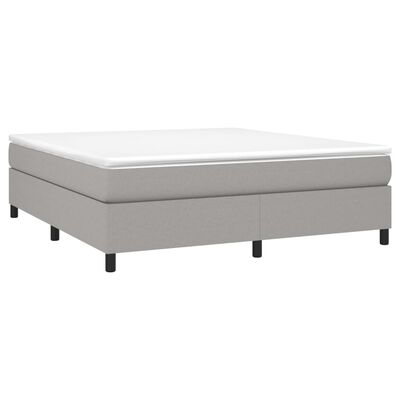 vidaXL Sommier à lattes de lit avec matelas Gris clair 180x200cm Tissu