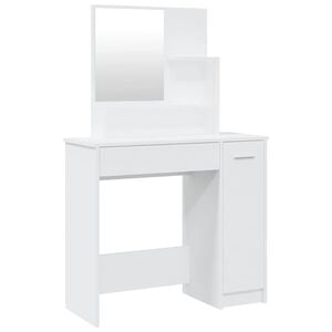 vidaXL Coiffeuse avec miroir blanc 86,5x35x136 cm