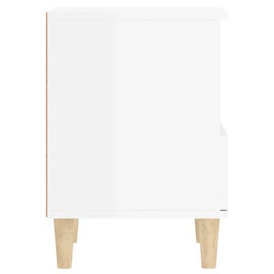 vidaXL Table de chevet Blanc brillant 40x35x50 cm