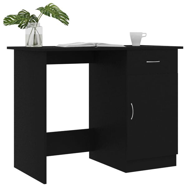vidaXL Bureau Noir 100x50x76 cm Bois d&rsquo;ing&eacute;nierie