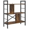 vidaXL &Eacute;tag&egrave;re 5 niveaux 75 x 30 x 91 cm Bois d'ing&eacute;nierie Ch&ecirc;ne fum&eacute;