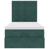 vidaXL Cadre de lit ottoman avec matelas vert fonc&eacute; 90x200 cm velours
