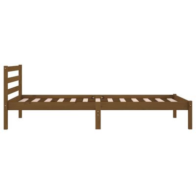 vidaXL Cadre de lit Bois de pin massif 90x200 cm marron miel