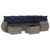 vidaXL Ensemble de canap&eacute; de jardin 7 pcs avec coussins gris r&eacute;sine tress&eacute;e