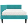 vidaXL Cadre de lit d'angle avec matelas Autre 2 pcs Turquoise Velours