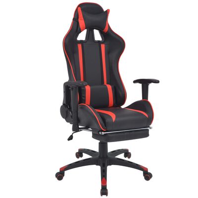 vidaXL Chaise de bureau inclinable avec repose-pied Rouge