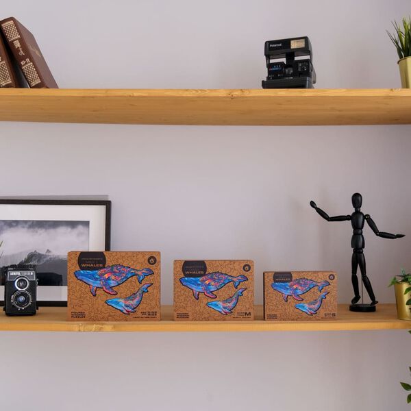 UNIDRAGON Puzzle en bois 268 pcs Milky Whales Tr&egrave;s grand 43x27 cm