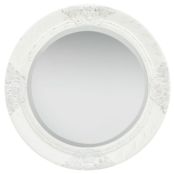 vidaXL Miroir mural style baroque 50 cm Blanc