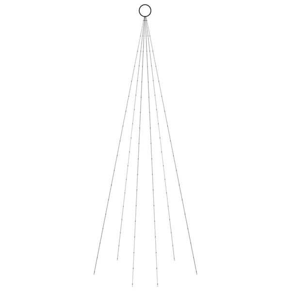 vidaXL Sapin de No&euml;l sur m&acirc;t de drapeau 108 LED Color&eacute;es 180 cm