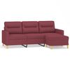 vidaXL Canap&eacute; &agrave; 3 places avec repose-pieds Rouge bordeaux 180 cm Tissu