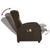 vidaXL Fauteuil &eacute;lectrique de massage Marron fonc&eacute; Tissu