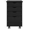 vidaXL Cabinet roulant Noir 34 x 39 x 56 cm Bois de Pin Massif
