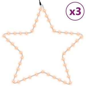vidaXL Figures d'&eacute;toiles de No&euml;l avec 48 LED 3 pcs Blanc chaud 56 cm
