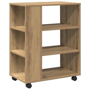 vidaXL Armoire roulante ch&ecirc;ne artisanal 60x35x75 cm bois d'ing&eacute;nierie