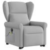 vidaXL Fauteuil inclinable de massage &eacute;lectrique gris nuage tissu