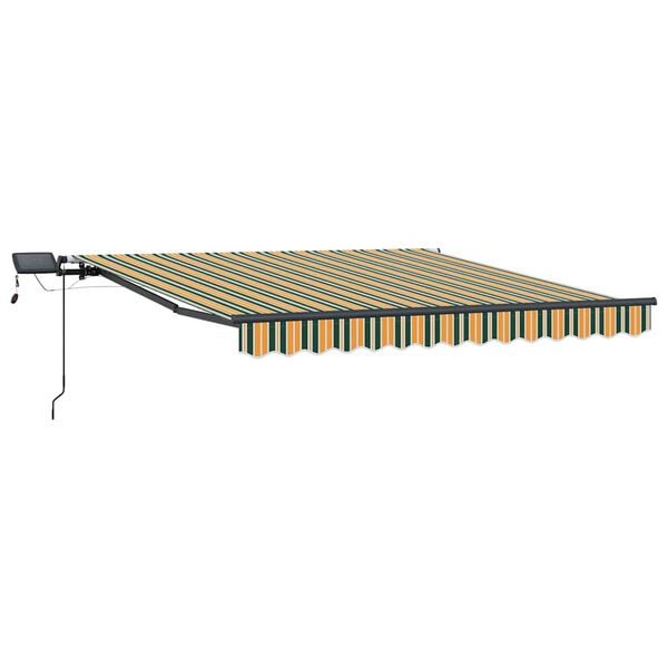 vidaXL Auvent Rétractable Vert et jaune 300 x 250 cm tissu