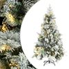 vidaXL Sapin de No&euml;l pr&eacute;-&eacute;clair&eacute; avec neige floqu&eacute;e/c&ocirc;nes 195cm PVC/PE