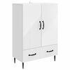 vidaXL Buffet Blanc 66 x 34,5 x 95 cm Bois d'ing&eacute;nierie