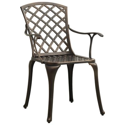 vidaXL Chaises de jardin lot de 2 Aluminium coulé Bronze