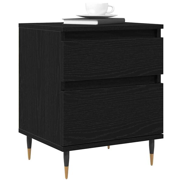 vidaXL Cabinet de chevet Ch&ecirc;ne noir 40 x 35 x 50 cm Bois d'ing&eacute;nierie