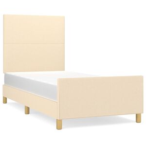 vidaXL Cadre de lit sans matelas cr&egrave;me 100x200 cm tissu