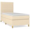 vidaXL Sommier &agrave; lattes de lit avec matelas Cr&egrave;me 100x200 cm Tissu