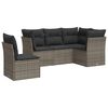 vidaXL Salon de jardin 5 pcs avec coussins gris r&eacute;sine tress&eacute;e