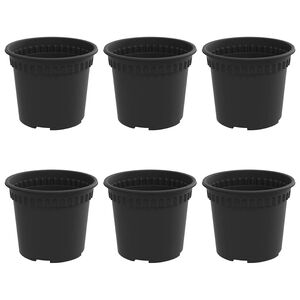 vidaXL Pot &agrave; fleurs rond 6 pc Noir &Oslash; 12,5 x 10 cm Plastique