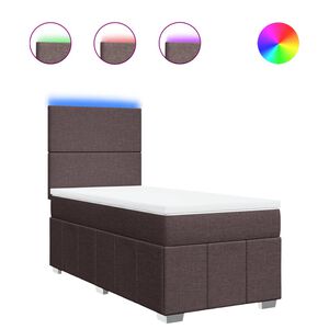 vidaXL Sommier &agrave; lattes de lit avec matelas Marron fonc&eacute; 100x200 cm