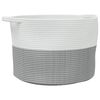 vidaXL Panier &agrave; linge gris et blanc &Oslash;55x36 cm coton